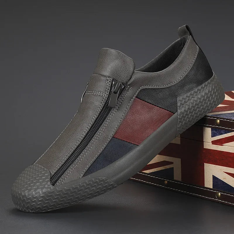 Fashionable Unisex Milano Zip Sneakers, a modern footwear choice with a practical zip closure & sleek design for all-day comfort.