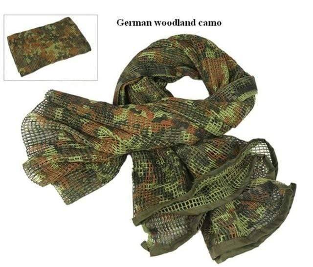 Black military tactical mesh scarf, unisex, breathable cotton, an essential accessory for tactical operations
