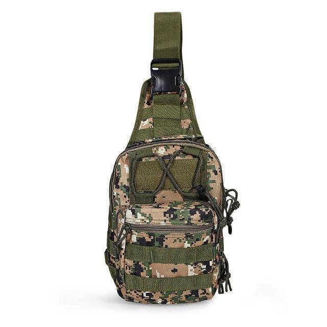 Military tactical sling backpack with hydration bladder compatibility, for long outdoor adventures