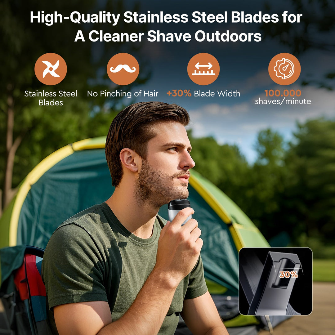 Unisex portable electric shaver, compact size, USB-C, an essential for daily grooming routines