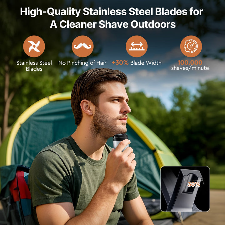 Unisex portable electric shaver, compact size, USB-C, an essential for daily grooming routines