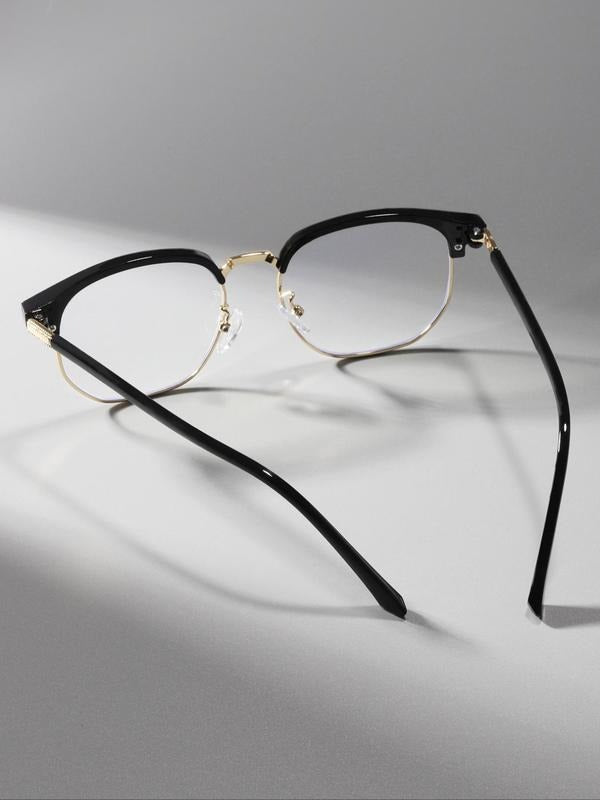 Protect eyes from digital strain with these minimalist unisex blue light blocking glasses. Comfortable browline eyewear.