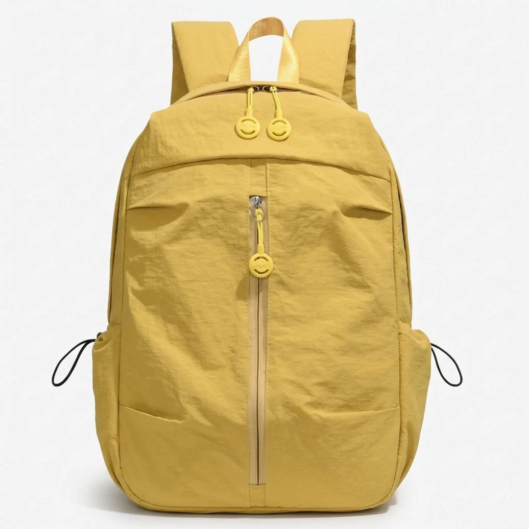Stylish minimalist travel backpack, unisex, durable nylon, perfect carry-on for any journey or daily urban use.