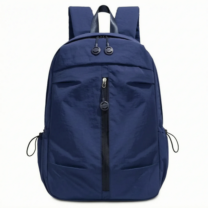 Minimalist travel backpack with laptop compartment, lightweight, unisex, perfect for work, school, or weekend trips.