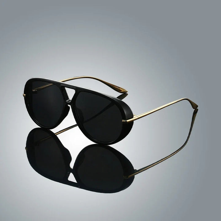 Stylish unisex retro sunglasses, vintage-inspired design with a sleek metal frame, essential fashion eyewear.