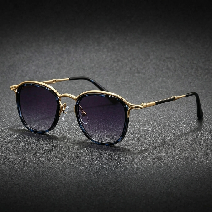 Blue Leopard Unisex Modern Round UV400 Shades. Stylish eye protection, anti-glare lenses.