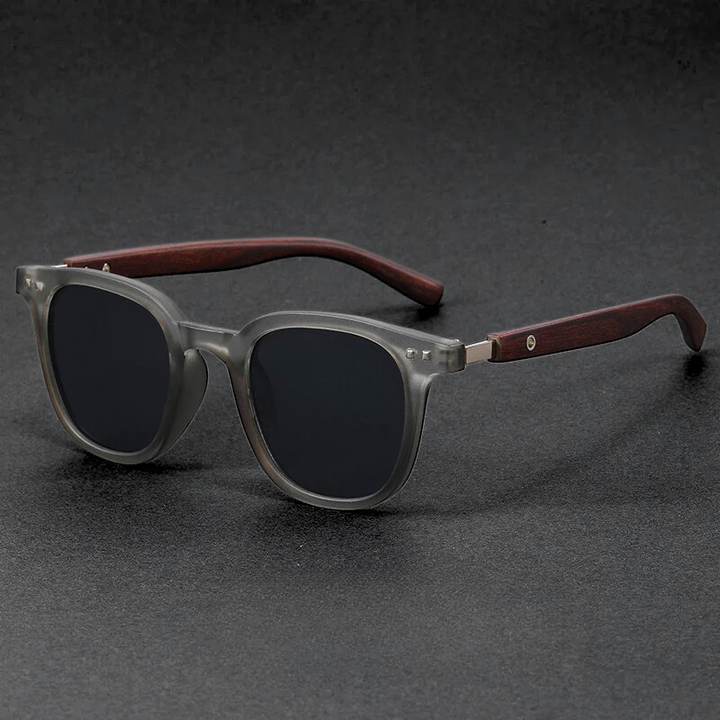 Lightweight unisex modern sunglasses featuring a scratch-resistant acetate & wood frame.