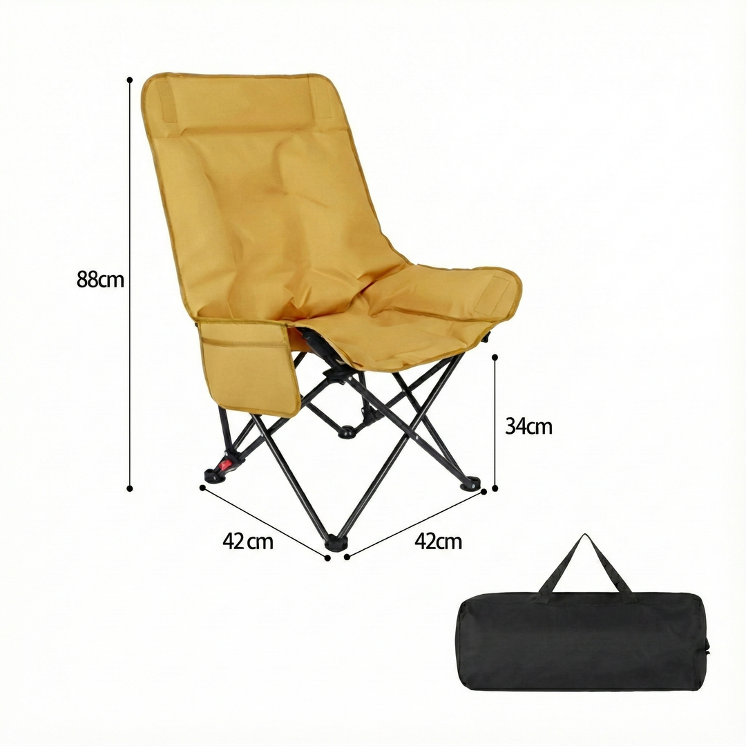 Ergonomic moon chair, reclining, with footrest extended, showing full comfort position.
