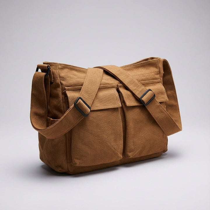 Secure multi-pocket canvas organizer bag, perfect for everyday carry essentials. Lightweight & durable.