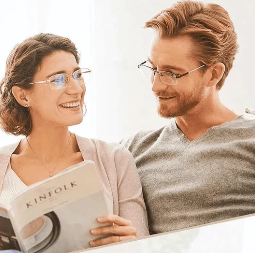 Premium multifocal reading glasses, unisex design with anti-blue light eye protection and progressive vision.