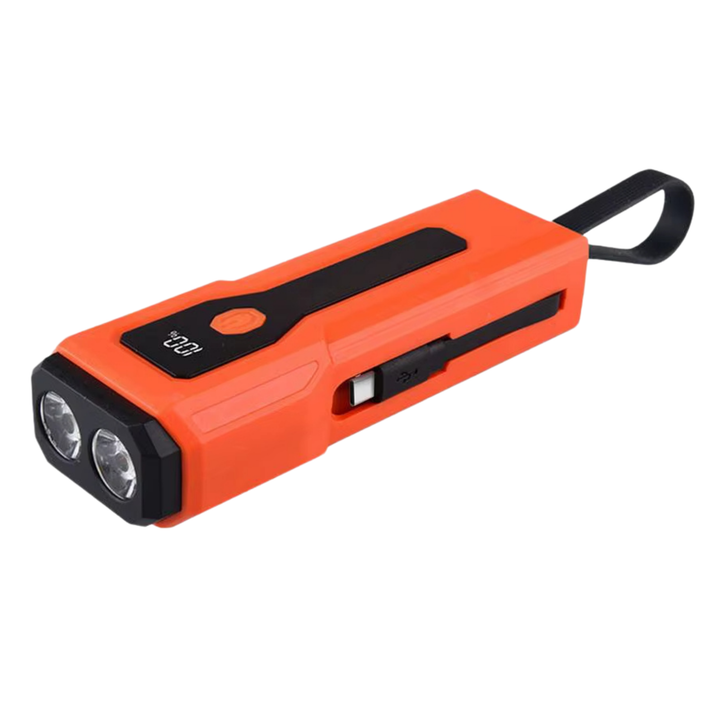 Unisex multifunctional LED lamp and power bank, ideal for camping and emergencies, portable and durable design.