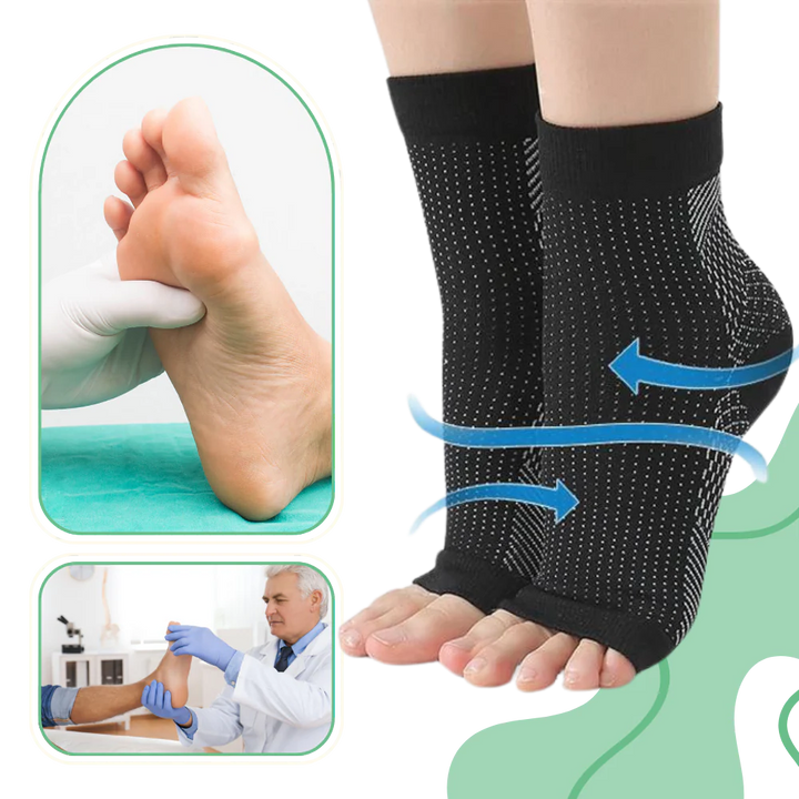Breathable unisex open-toe support socks, perfect for daily wear, active lifestyles, and sustained foot comfort.