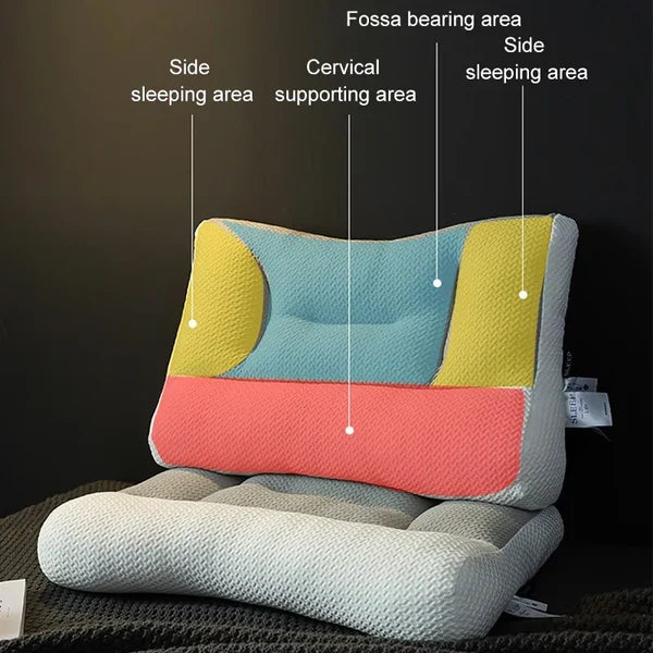 Premium orthopedic neck pillow, perfect for side and back sleepers seeking pain relief and restful sleep support.