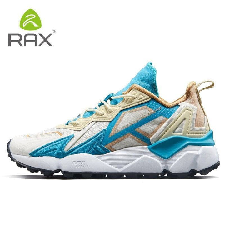 Pair of antiskid unisex hiking shoes in a natural outdoor setting, ready for adventure gear