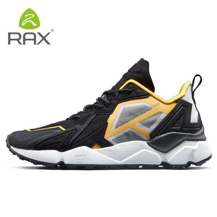 Sole of unisex hiking shoe, antiskid rubber tread pattern for superior traction on trails