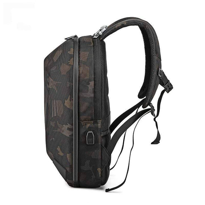 Unisex outdoor backpack in a vibrant color, equipped with a Bluetooth music box for adventures.