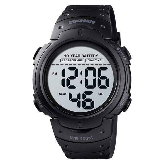 Casual and tough digital outdoor watch with time display, essential and reliable unisex sport accessory