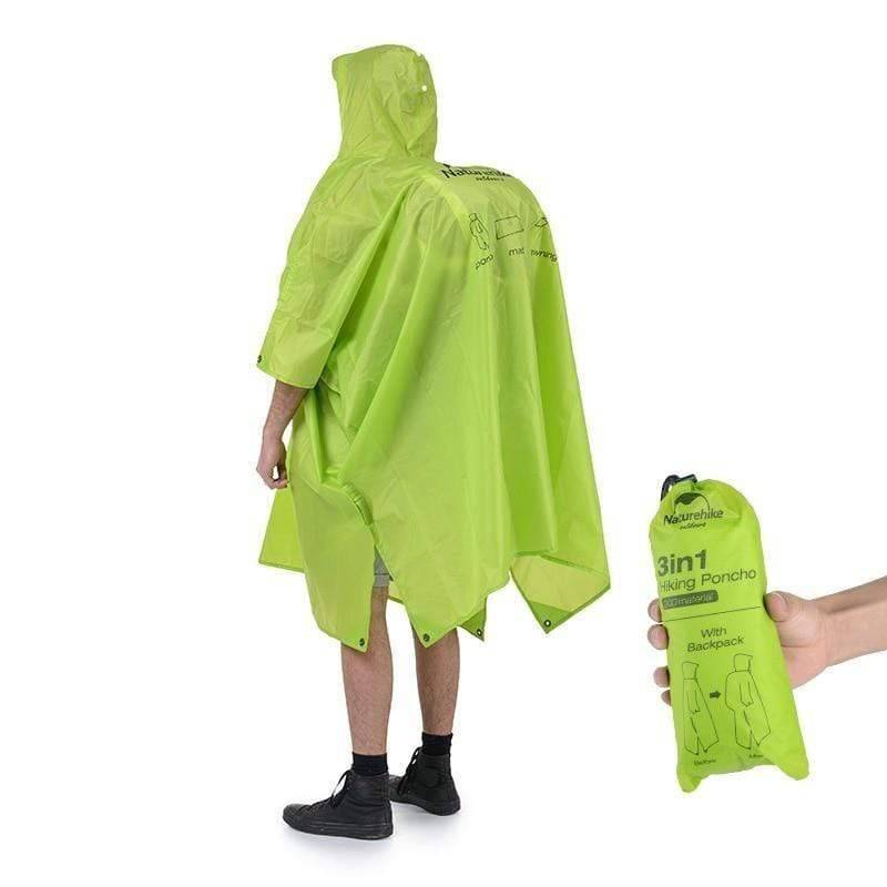 Unisex outdoor waterproof rain poncho for hiking & camping, lightweight travel apparel
