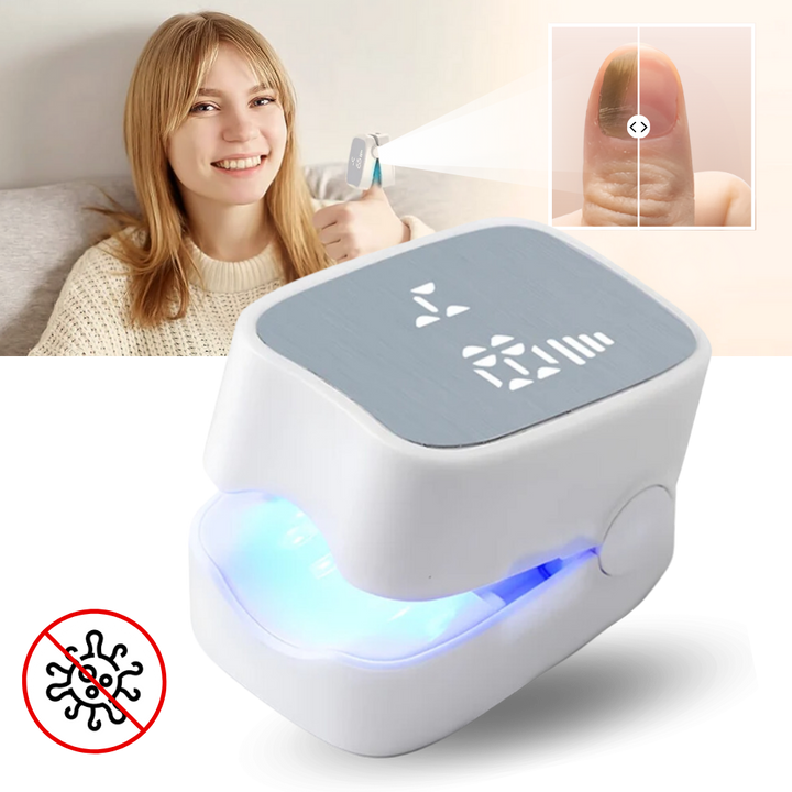 Painless laser treatment device for fungal nails, promoting healthy, clear nails. Ideal for home foot and hand care.