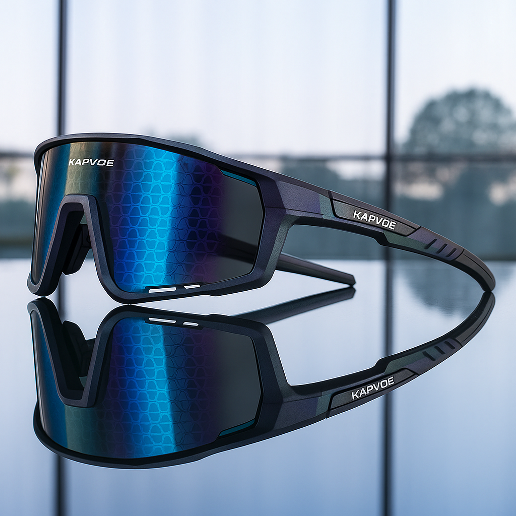Unisex performance polarized sports sunglasses for outdoor activities, offering UV & glare protection. Lightweight.