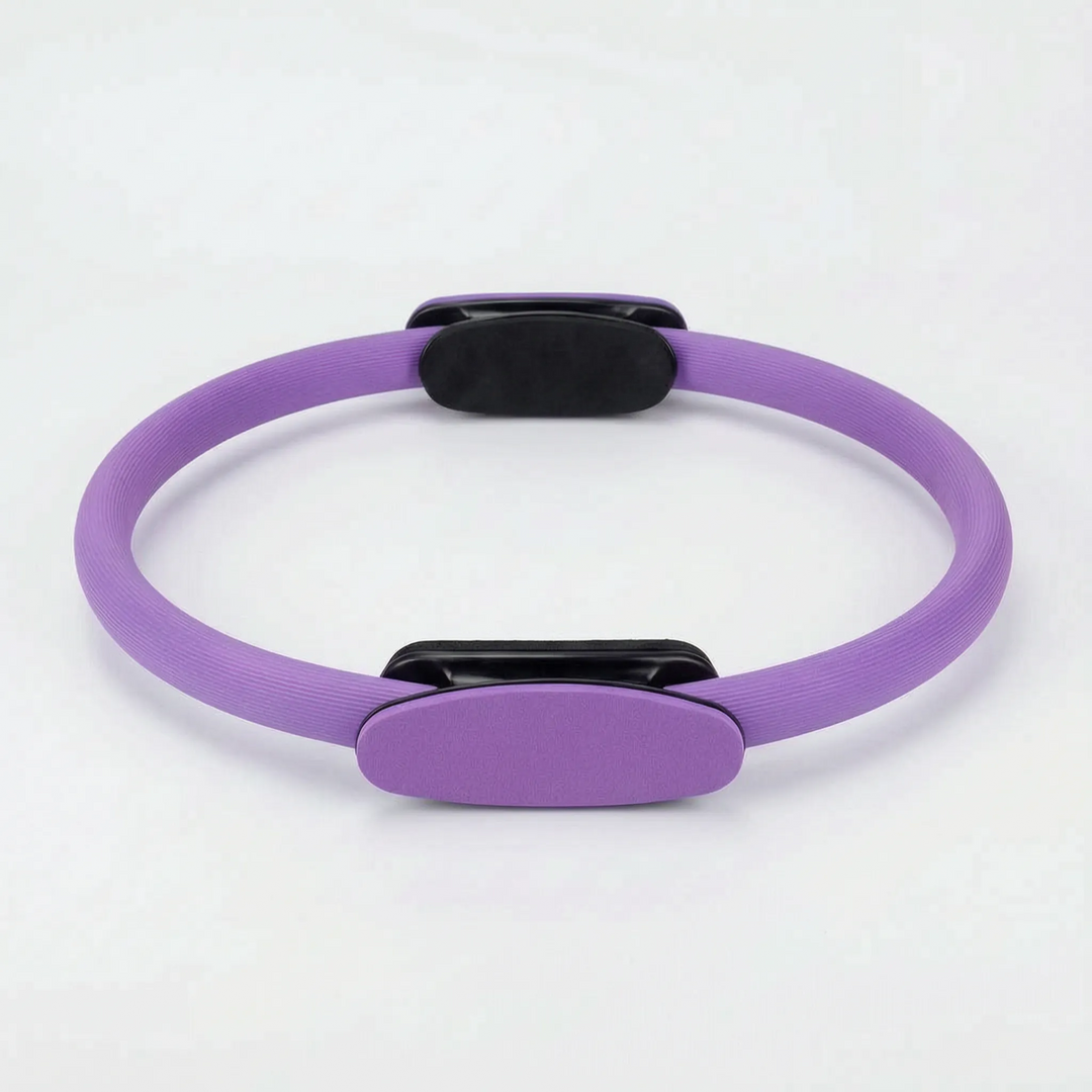 Effective Pilates resistance band ring for a full-body home workout, targeting thighs, arms, and core muscles.