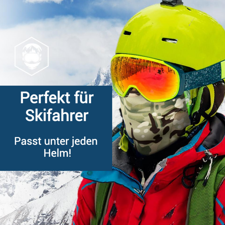 Lightweight unisex balaclava, fleece head and neck gaiter for comfortable winter sports.