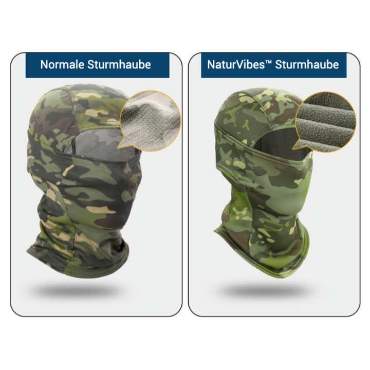 Seamless unisex polar fleece balaclava, providing snug fit for skiing and cold outdoor recreation.
