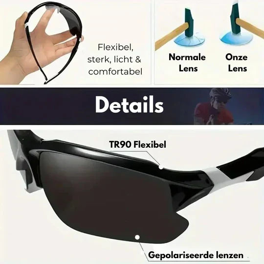 Unisex polarized sports sunglasses for outdoor activities, offering UV protection & glare reduction.