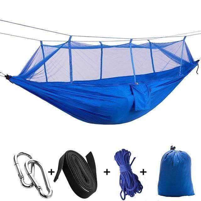 All-in-one camping hammock with mosquito net, a must-have for all outdoor gear collections.