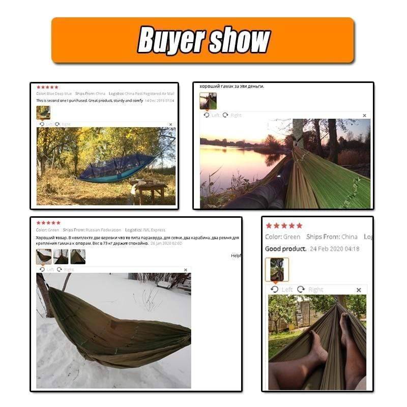 Unisex outdoor hammock and mosquito net combo, providing ultimate comfort for any camping trip.