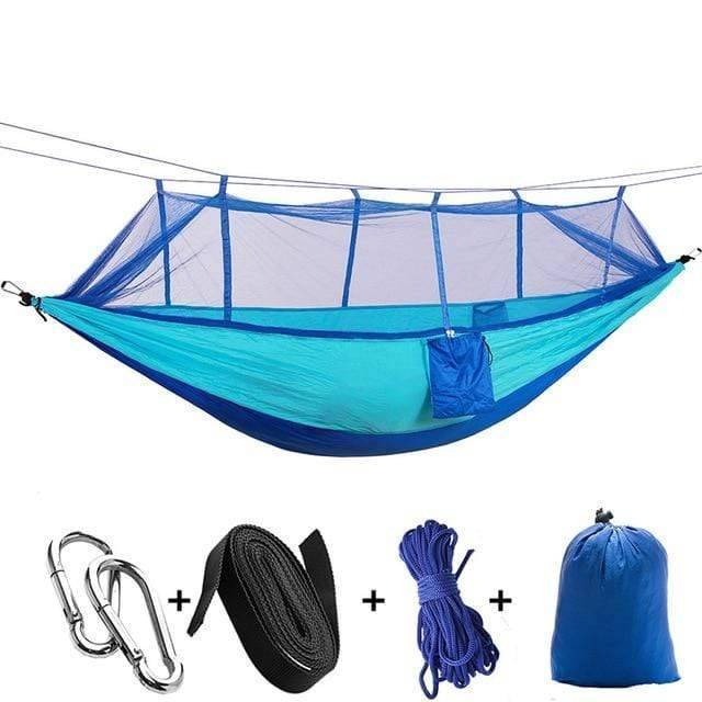 High-quality outdoor camping hammock with breathable mosquito netting, enhancing your travel experience.