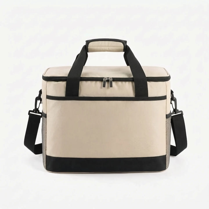 Stylish unisex cooler bag with adjustable shoulder strap. Perfect for picnics, outdoor events, and travel needs.