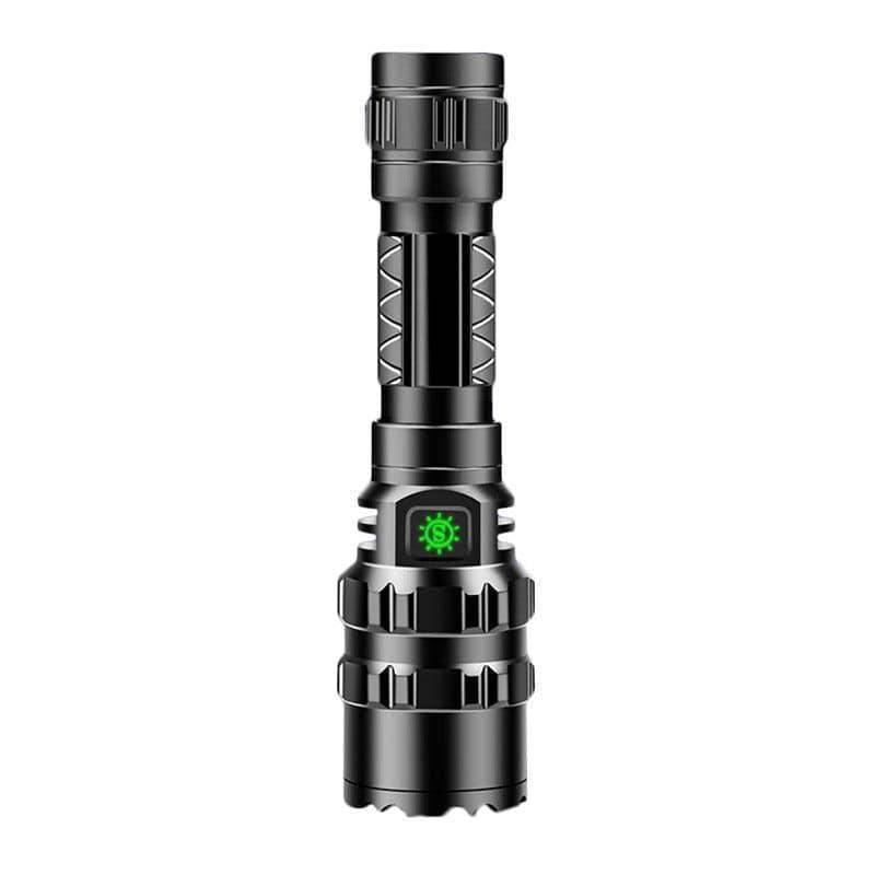 Compact LED flashlight, long throw, for outdoor activities, camping, and emergencies