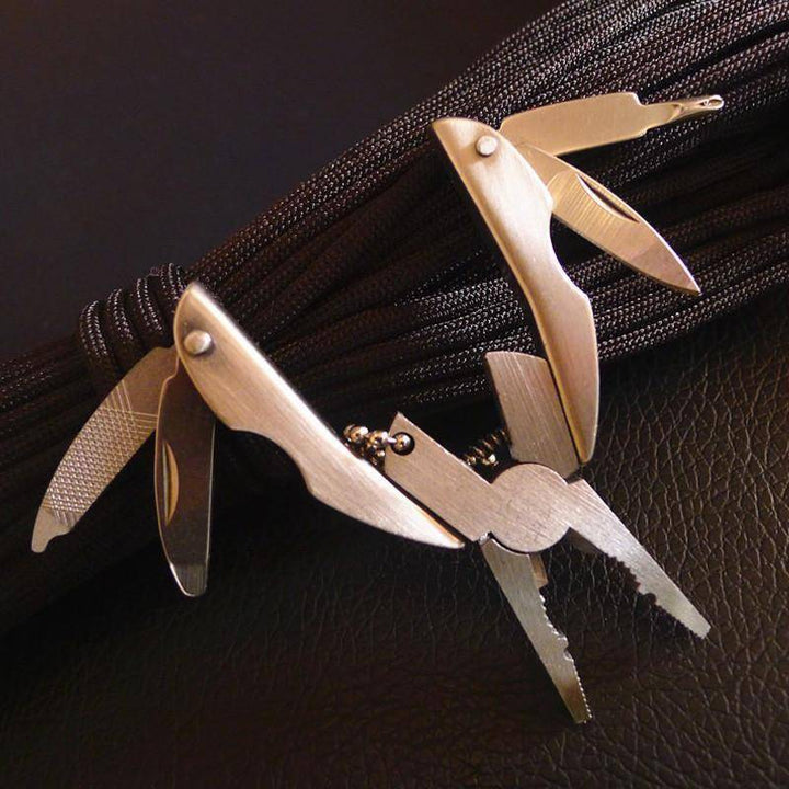 All-in-one folding plier tool, perfect for hiking, camping, and emergency situations