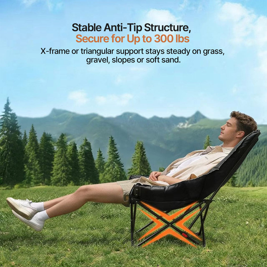 Portable outdoor chair, recliner style, ideal for beach trips and camping adventures