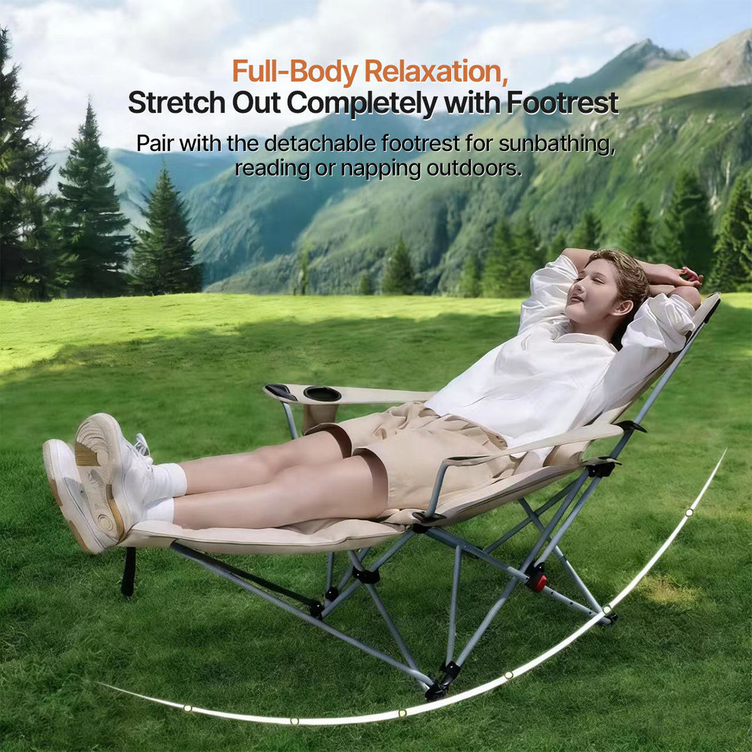 Camping gear essential: foldable recliner chair, comfortable and easy to transport