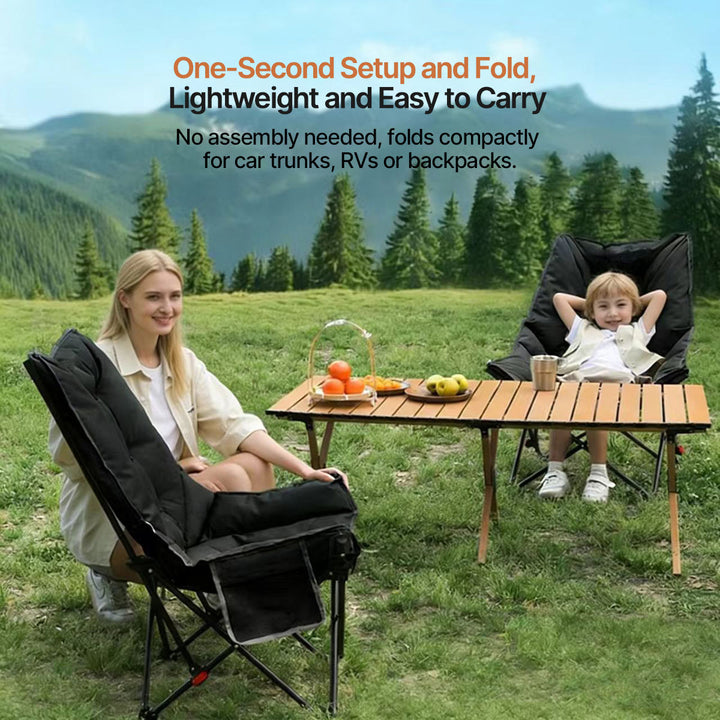 Adjustable outdoor recliner, versatile for sports events, picnics, and backyard relaxation