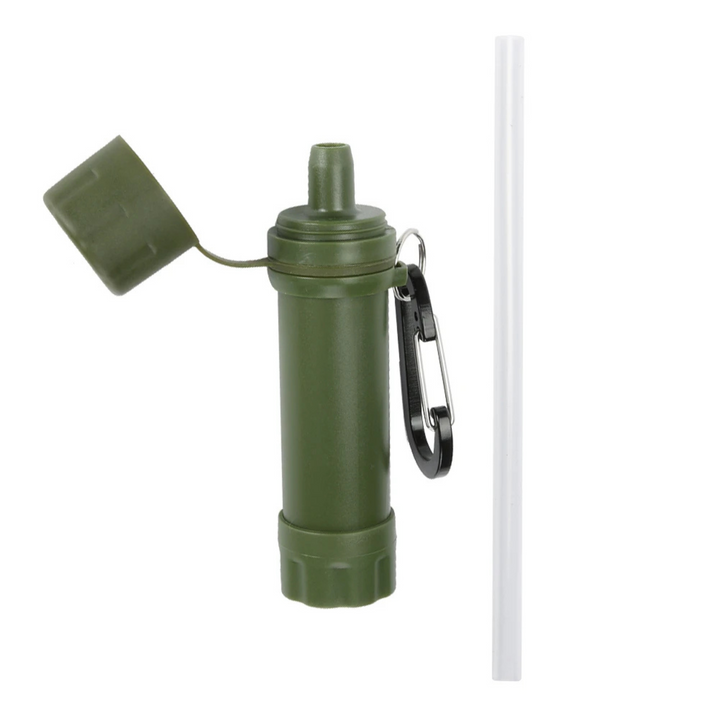Unisex portable water filter straw for outdoor gear, camping & hiking, survival hydration