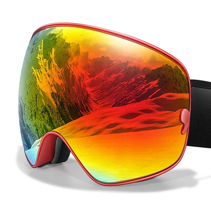 Experience clear slopes with unisex premium anti-fog ski goggles, UV400, & night vision lens.