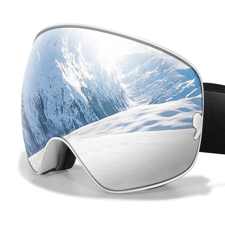 Clear vision ski goggles: anti-fog, UV400, night vision lens for premium snow adventures.