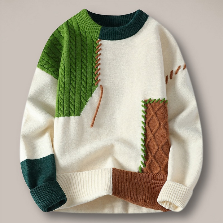 Unisex premium knitted sweater with vibrant patterns, perfect for cozy winter fashion.