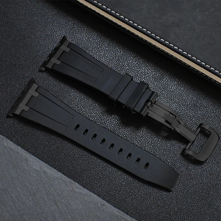 Durable gray silicone watch accessory, a versatile quick-release smartwatch band.