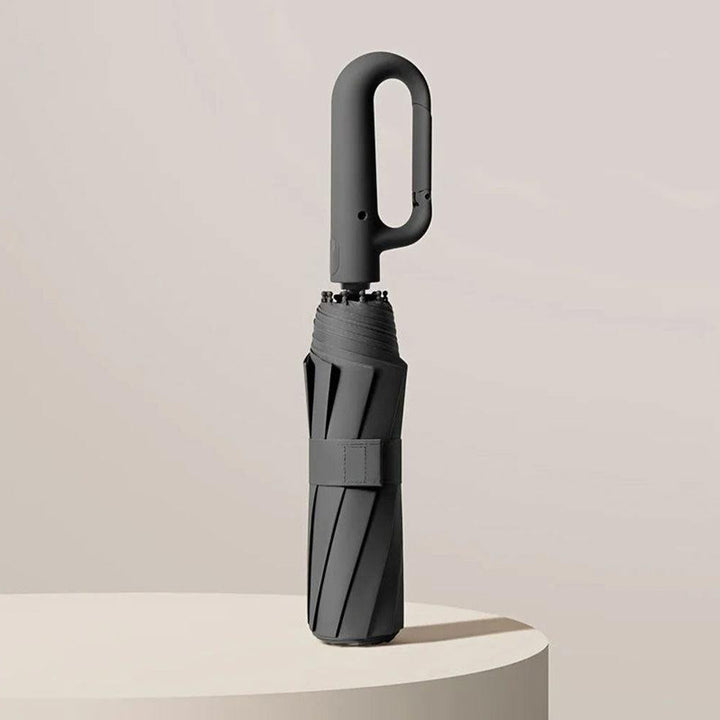 Unisex reinforced compact travel umbrella. Windproof, UV protection, automatic open/close for rain & sun.
