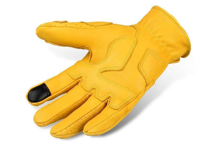 Goatskin retro cycling gloves with breathable perforations, offering enhanced grip for outdoor cycling adventures.