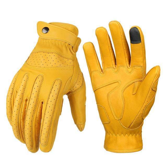 Vintage-inspired cycling gloves made from soft goatskin, perfect for motorcycle or bicycle enthusiasts.
