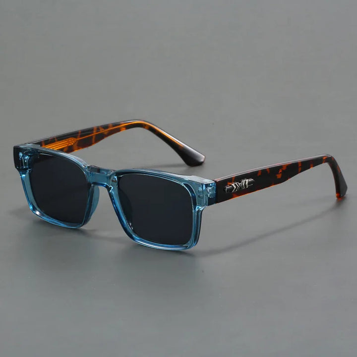 Unisex retro squared-frame sunglasses, stylish eye protection.