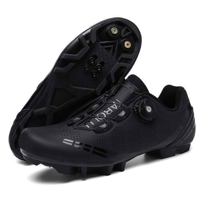 Road cycling shoes: black unisex SPD SL design, featuring a secure lace lock closure system