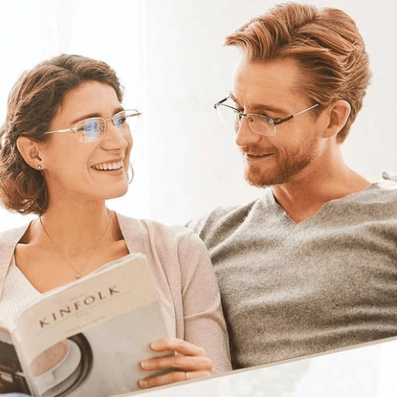 Lightweight & flexible SapphireView multifocal reading glasses, blue light filter, durable for comfortable vision.