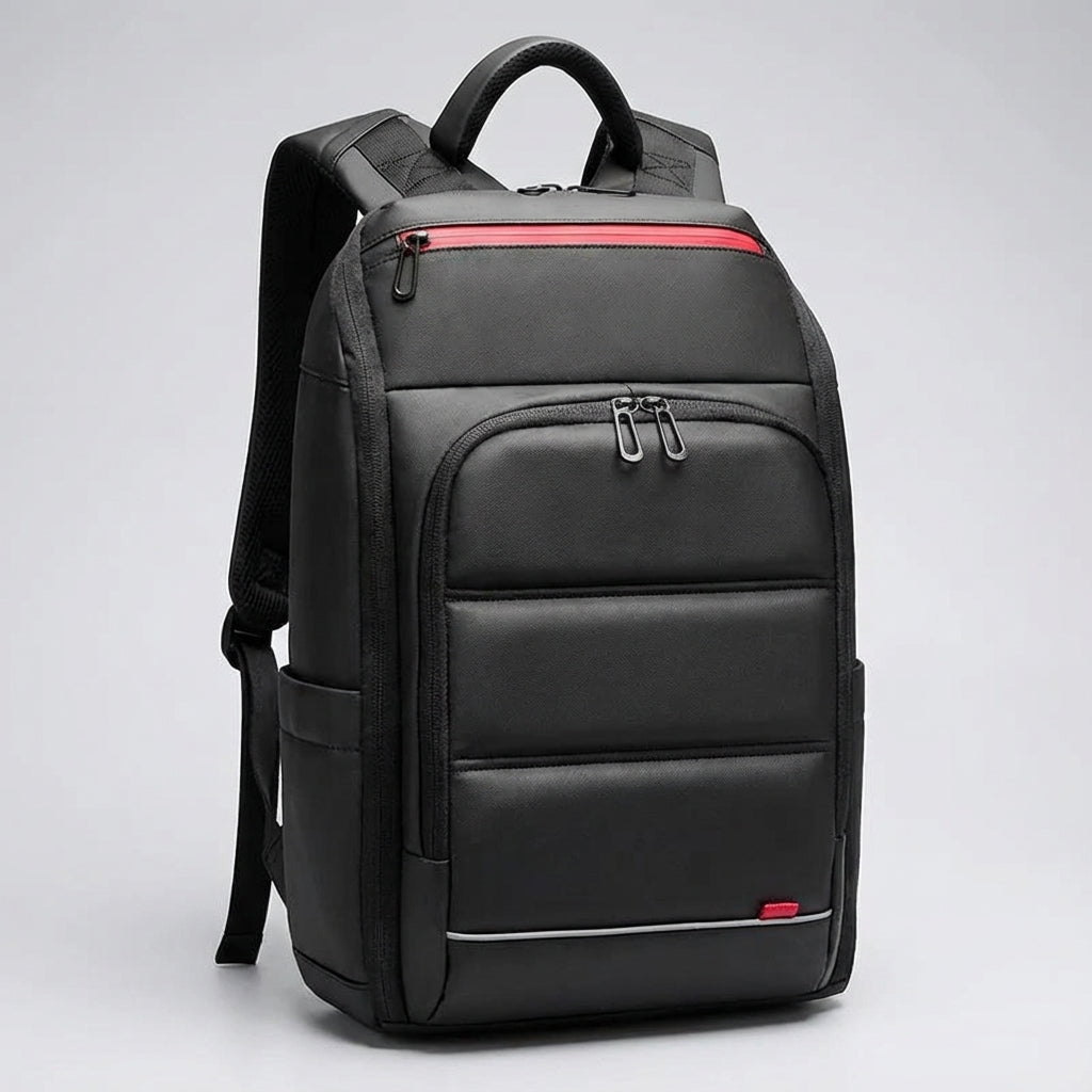 SecureVoy anti-theft travel backpack with USB charging port & organized compartments for tech & business.