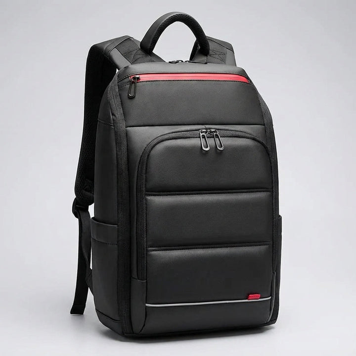 SecureVoy anti-theft travel backpack with USB charging port & organized compartments for tech & business.